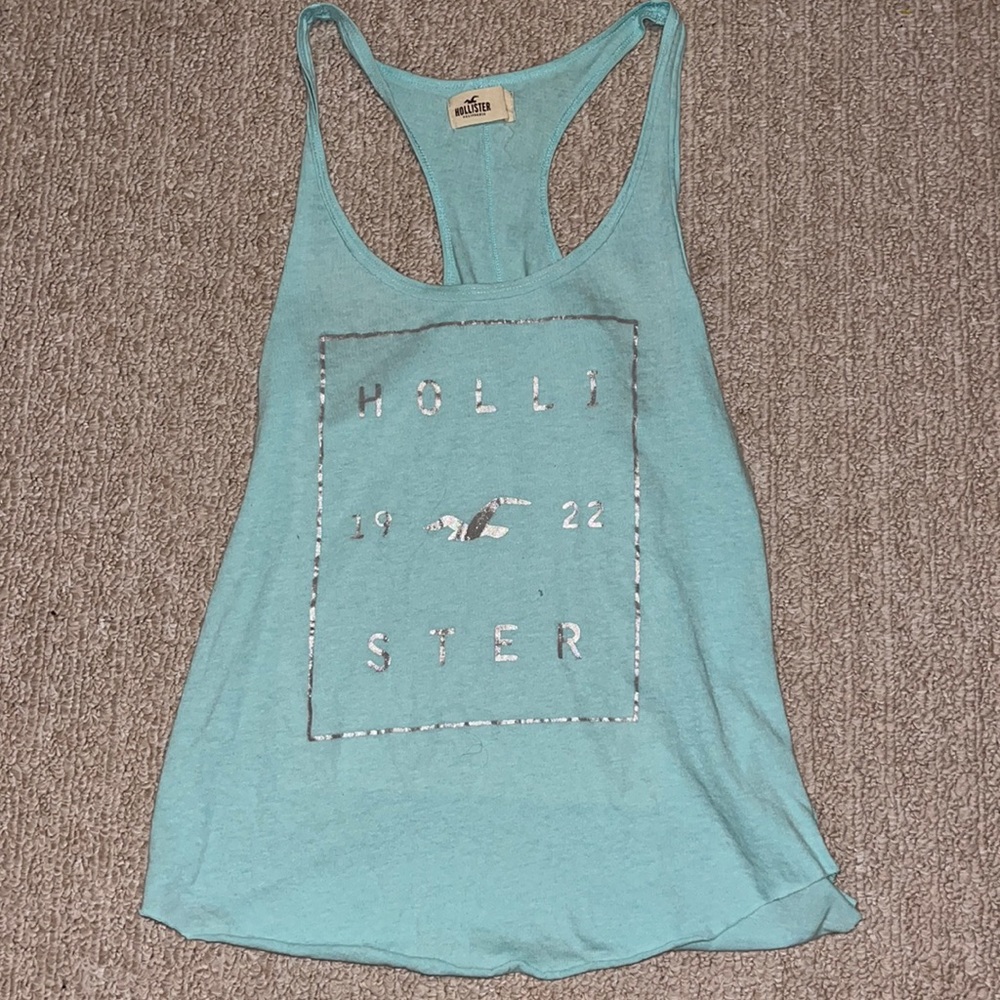 Hollister blue racer back tank top. Size:L